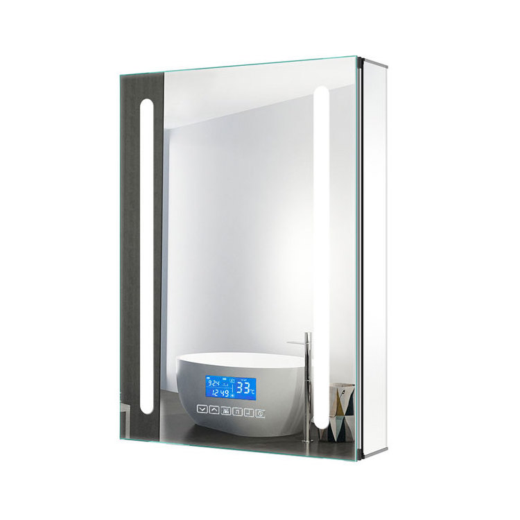 Touch sensor switch aluminum led light smart bathroom medicine mirror cabinet with Bluetooth speaker system