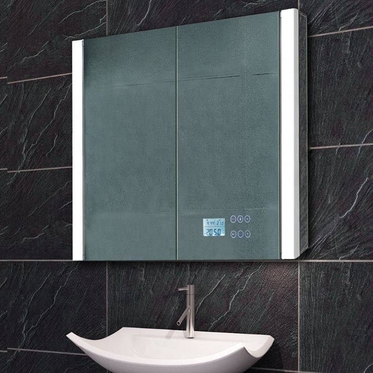 Bluetooth system led lights bathroom Mirrored Smart mirror Cabinet with stereo speaker