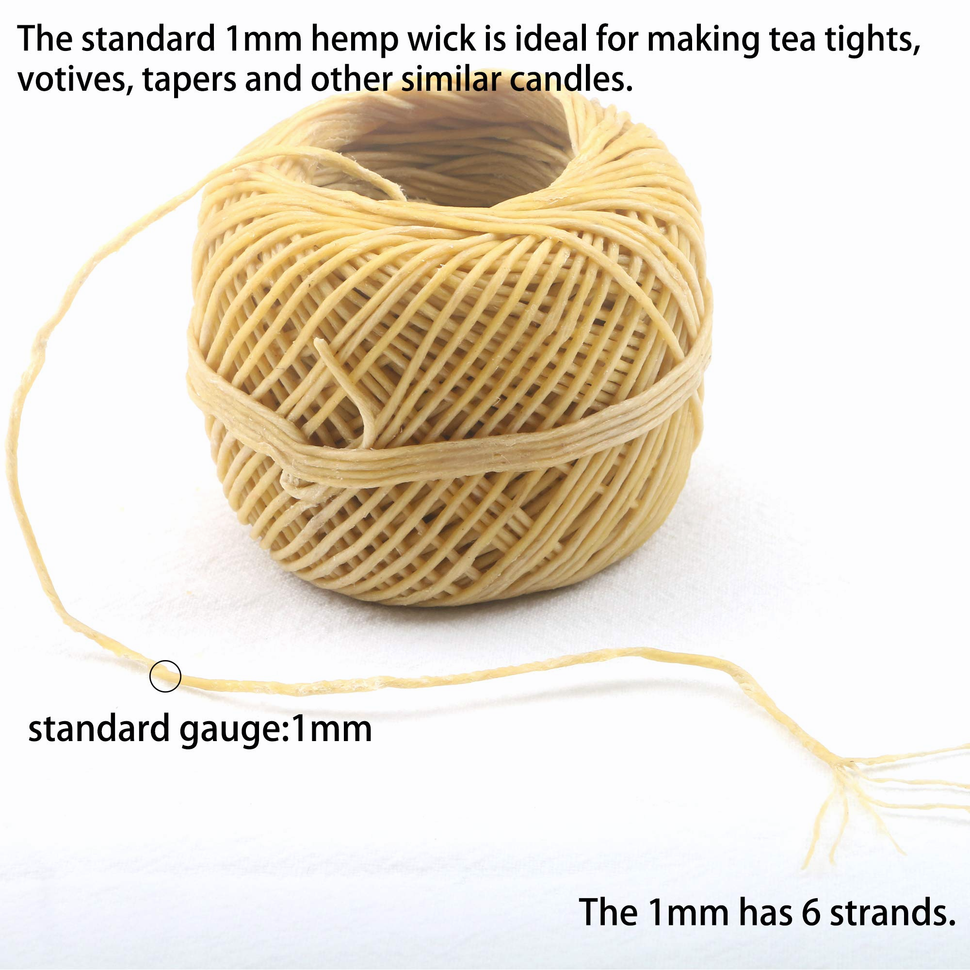 Custom Candle Wick 100% Hemp Beeswax Wick Eco-friendly Organic Hemp Wick Spool For Candle