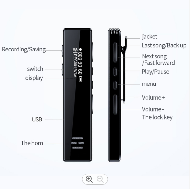 Digital Voice Recorder  Reduction recording time 18hours 16GB hidden voice recorder Mini Audio Recorder  2021