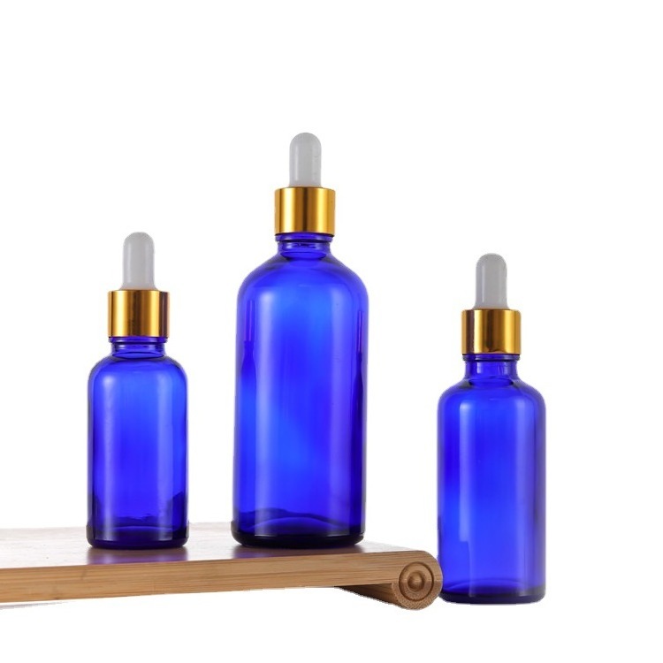 Custom Colorful Dark Blue Empty Glass Perfume Dropper Bottle For 5ml 10ml 15ml Essential Oil