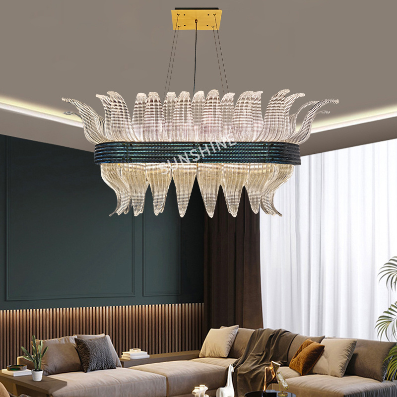 Luxury Crystal Led Ceiling Chandelier Live Room Creative Pendant Lamp Rectangle Hanging Lights Fixture