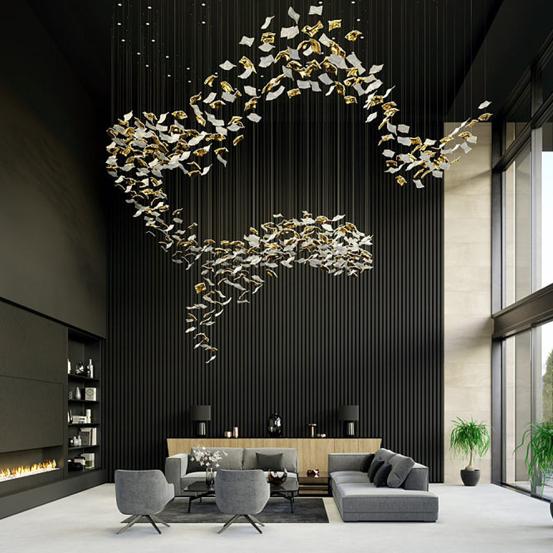 2023 Designer Mode Pendant Lights Luxury Long Staircases Long Light Chandelier for Fancy Modern Celling Light