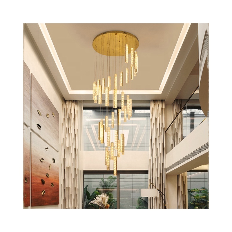 Simple modern crystal led chandelier in living room and dining room decoration lighting