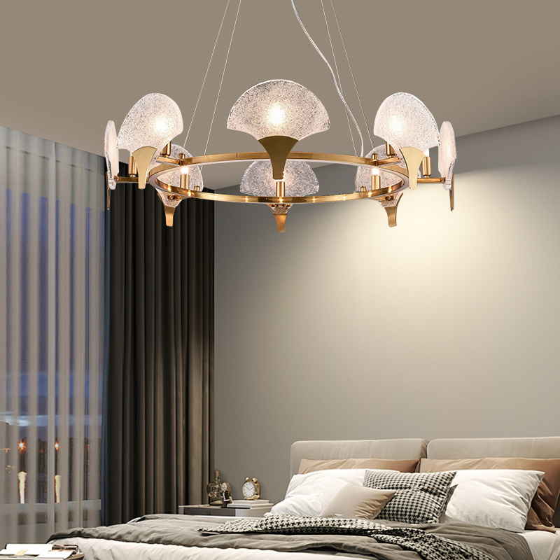 Modern Luxury Glass Lampshade Hanging Chandelier Living Room Nordic Art Deco Ceiling Pendant Lights