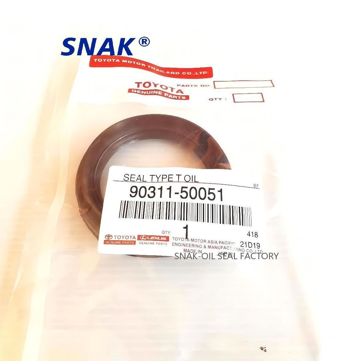 SNAK Factory XH0487J Genuine Toyota 90311-50051 Front Crank Shaft Oil Seal HTCY 50*68*9/14 FOR TIMING GEAR CASE OR TIMING CHAIN