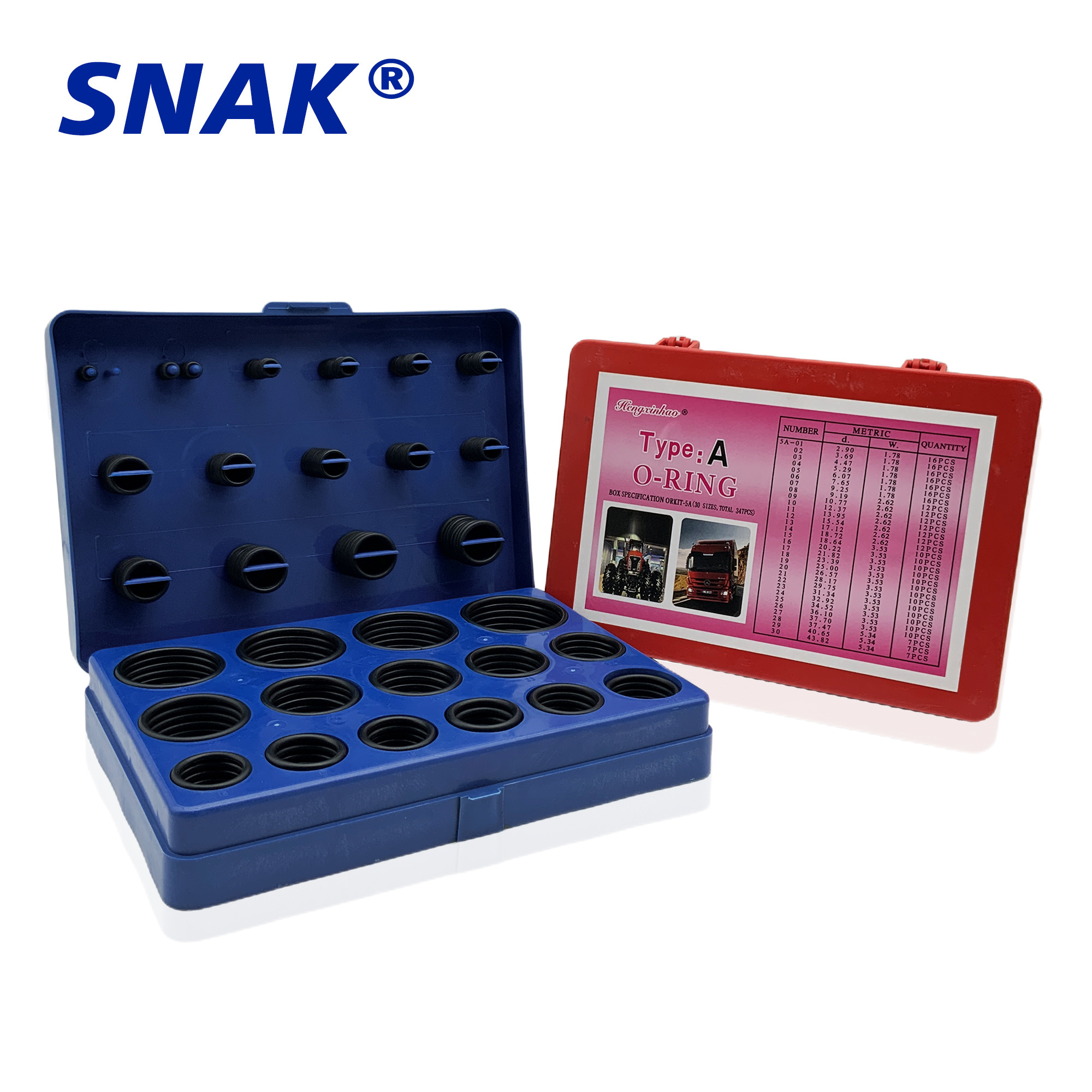 SNAK Factory Supply Good Quality FKM FFKM CR ACM Rubber Oring Box NBR VMQ HNBR EPDM Silicone sealing O Ring Kit