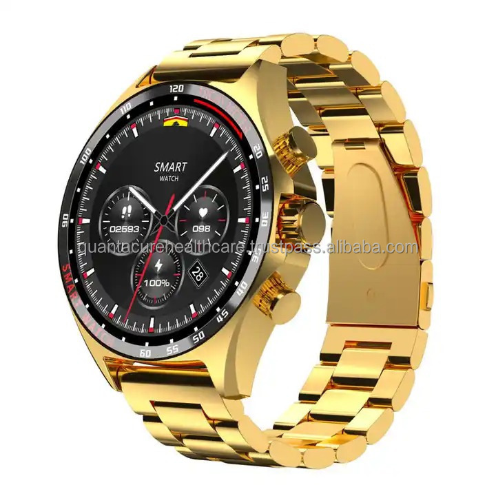 2024 QC A6  S245 custom gold smartwatch NFC BLE calling IP68 smartwatch Barometric smart watch for men and women