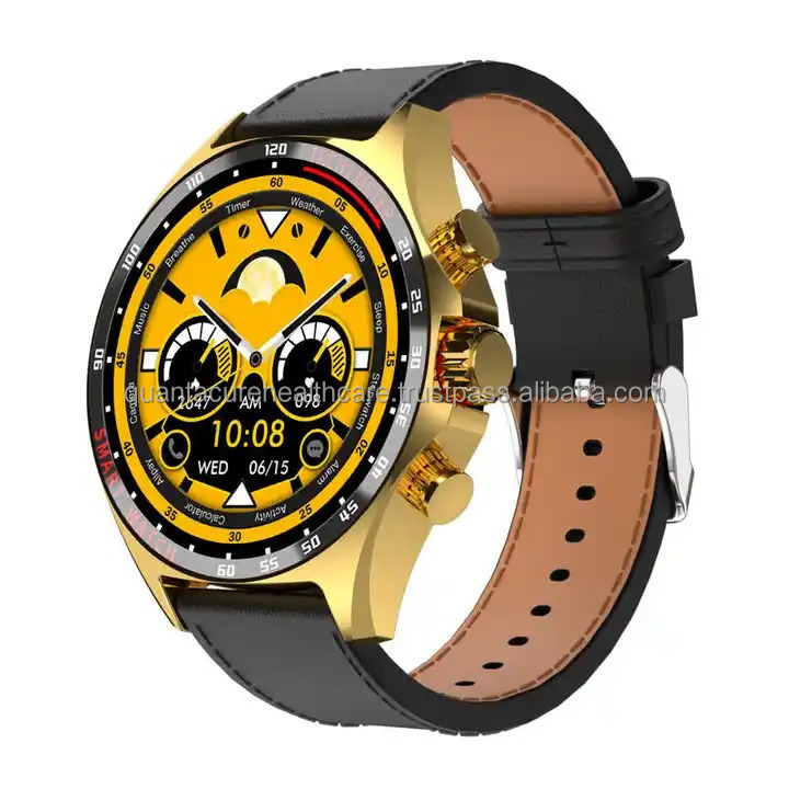 2024 QC A6  S245 custom gold smartwatch NFC BLE calling IP68 smartwatch Barometric smart watch for men and women