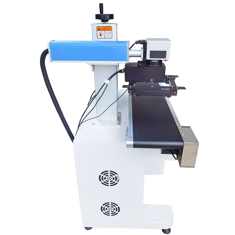 JPT Automatic Feeding Laser Marker 20w 30w 50w Fiber Laser Flying Marking Machine with Conveyor Belt for Pen Marking