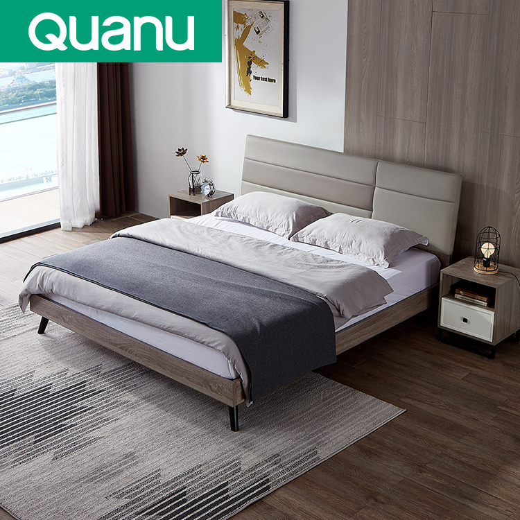 125601 Quanu Home simple double bed 1.8 m modern nordic upholstered panel bed