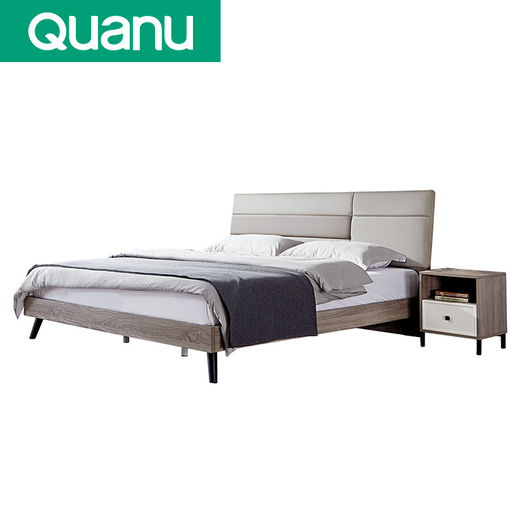 125601 Quanu Home simple double bed 1.8 m modern nordic upholstered panel bed