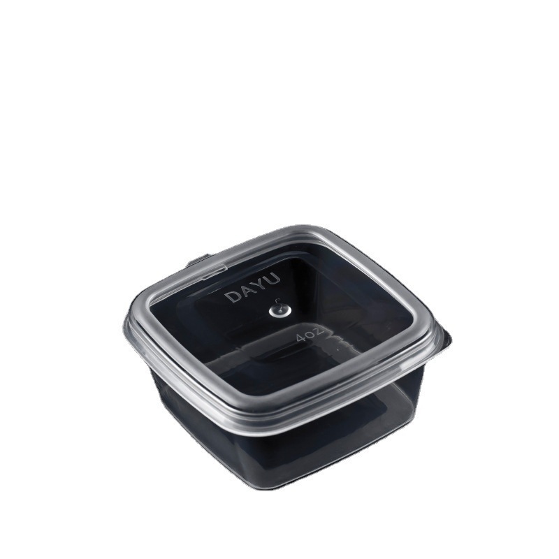 Food Grade Disposable square sauce box takeaway plastic with dipping sauce container with lid transparent thickened PP sauce cup