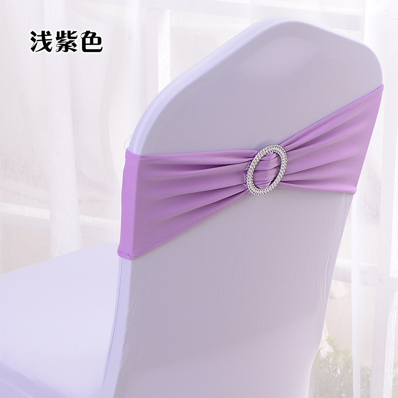 Elastic  Cheaper royal spandex chair bands elastic Banquet party home wedding chair sashes with buckle