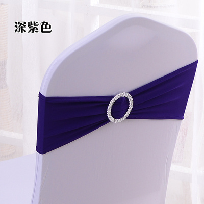 Elastic  Cheaper royal spandex chair bands elastic Banquet party home wedding chair sashes with buckle