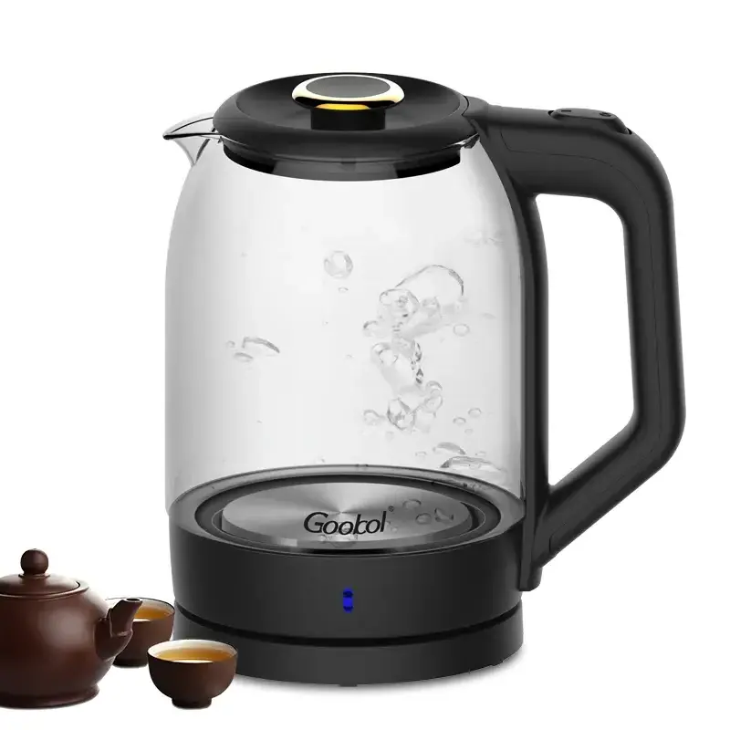 Wholesale Hotel Water Stainless 360 Degree Electric Kettle Hot Transparent Glass Cordless Electric Jug Kettle