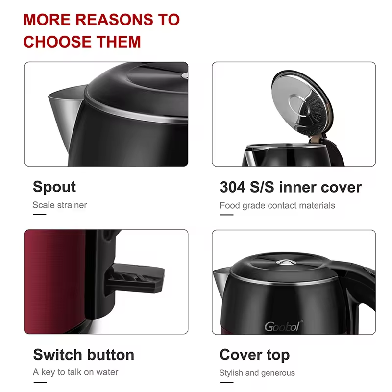 Electric Cordless Portable Kettle Fast Boiling Heating Household Office Hotel Use 1.8l Element Electrical Kettle