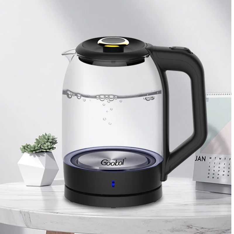 Wholesale Hotel Water Stainless 360 Degree Electric Kettle Hot Transparent Glass Cordless Electric Jug Kettle