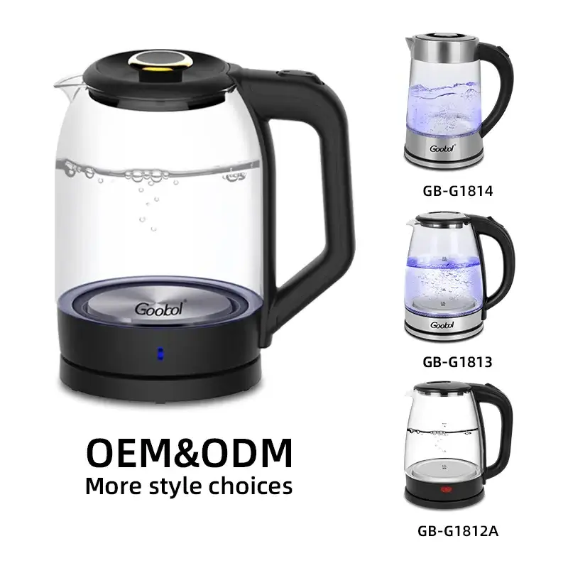 Wholesale Hotel Water Stainless 360 Degree Electric Kettle Hot Transparent Glass Cordless Electric Jug Kettle