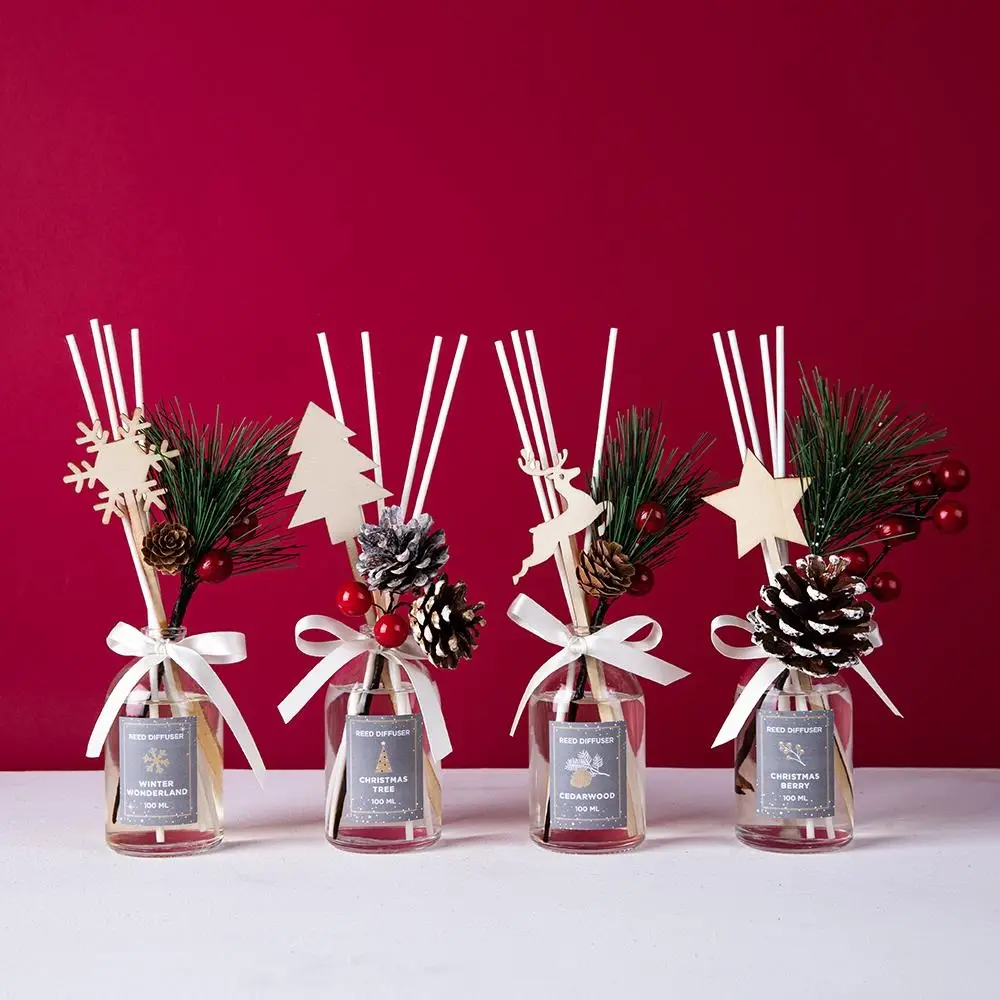 Christmas essential oil incense reed diffuser supplies air freshener reed diffuser glass bottle reed diffuser essential oil