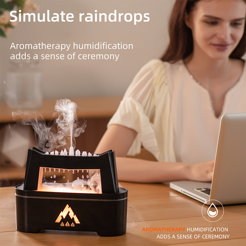 2024 New Cloud Rain Drop Humidifier Water Drop Sound Aromatherapy Diffuser Desk Fountain Bedside Cool Mist Ultrasonic Humidifier