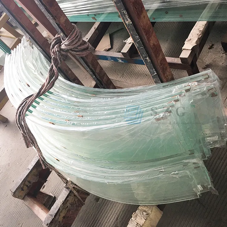 Custom  size curved tempered laminated glass bent double toughened laminated glass panels supplier