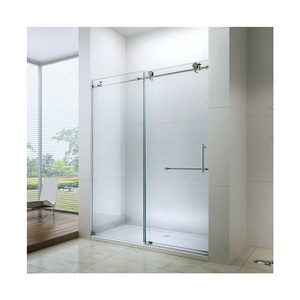 Frameless Interior Frosted Glass Bathroom Sliding Shower Door