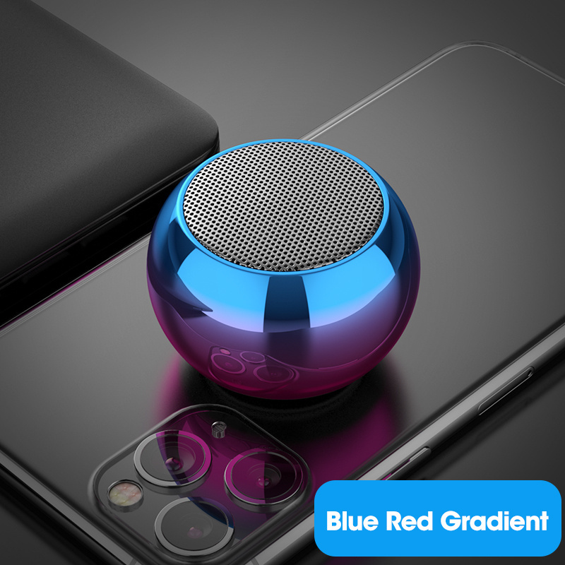 M3 Colorful Wireless Speakers 3D Mini Electroplating Round Steel Cannon Blue tooth Speaker Radio Support U Disk Subwoofer