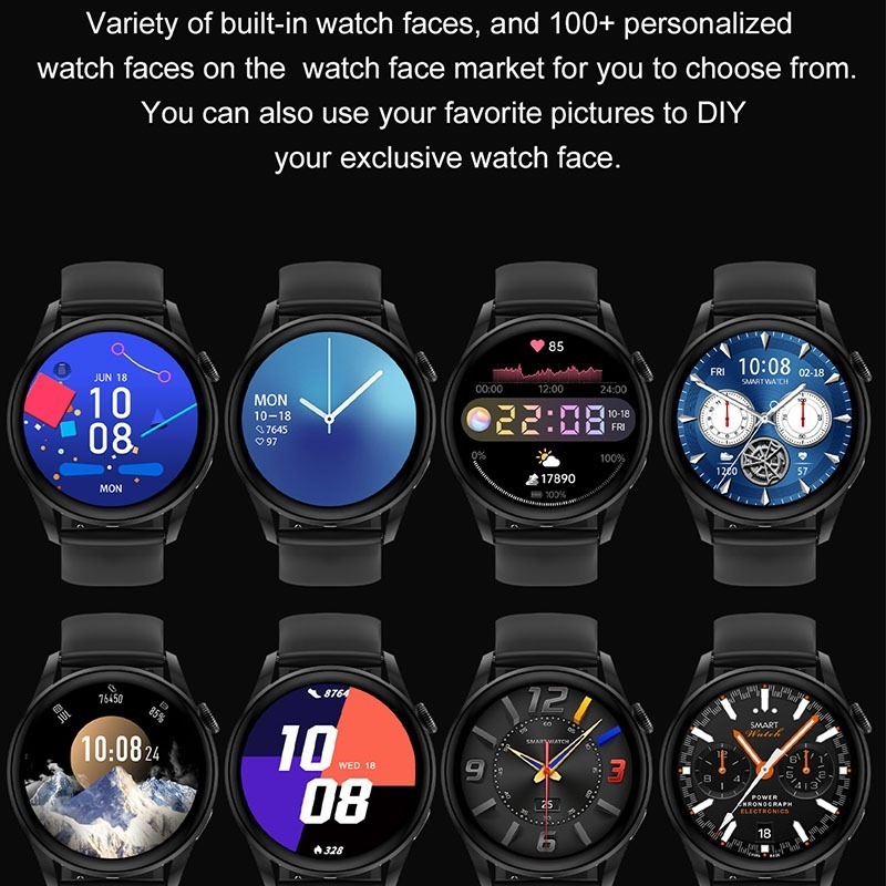 DT3 Retina Screen Men Smart Watch IP68 waterproof Music Player Phone Smart Watch Support Wireless Charging