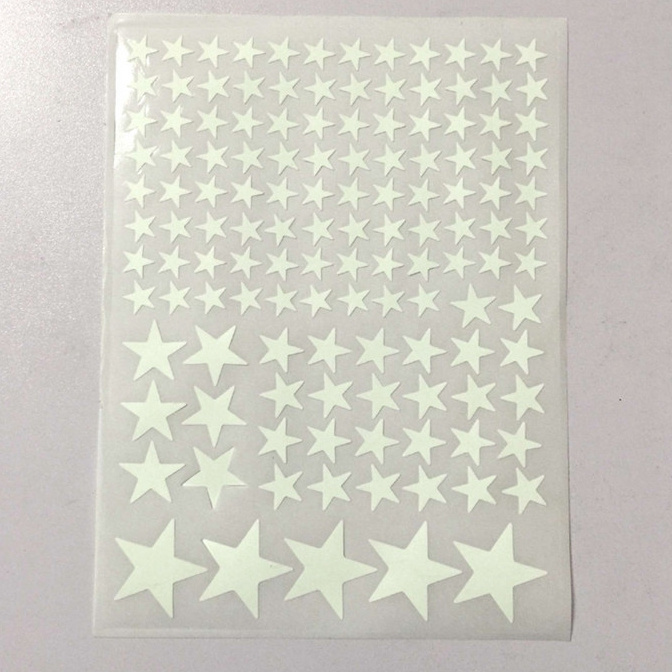 Custom die cut shape glow sticker in the dark for room decoration Wholesale green light luminous stars stickers