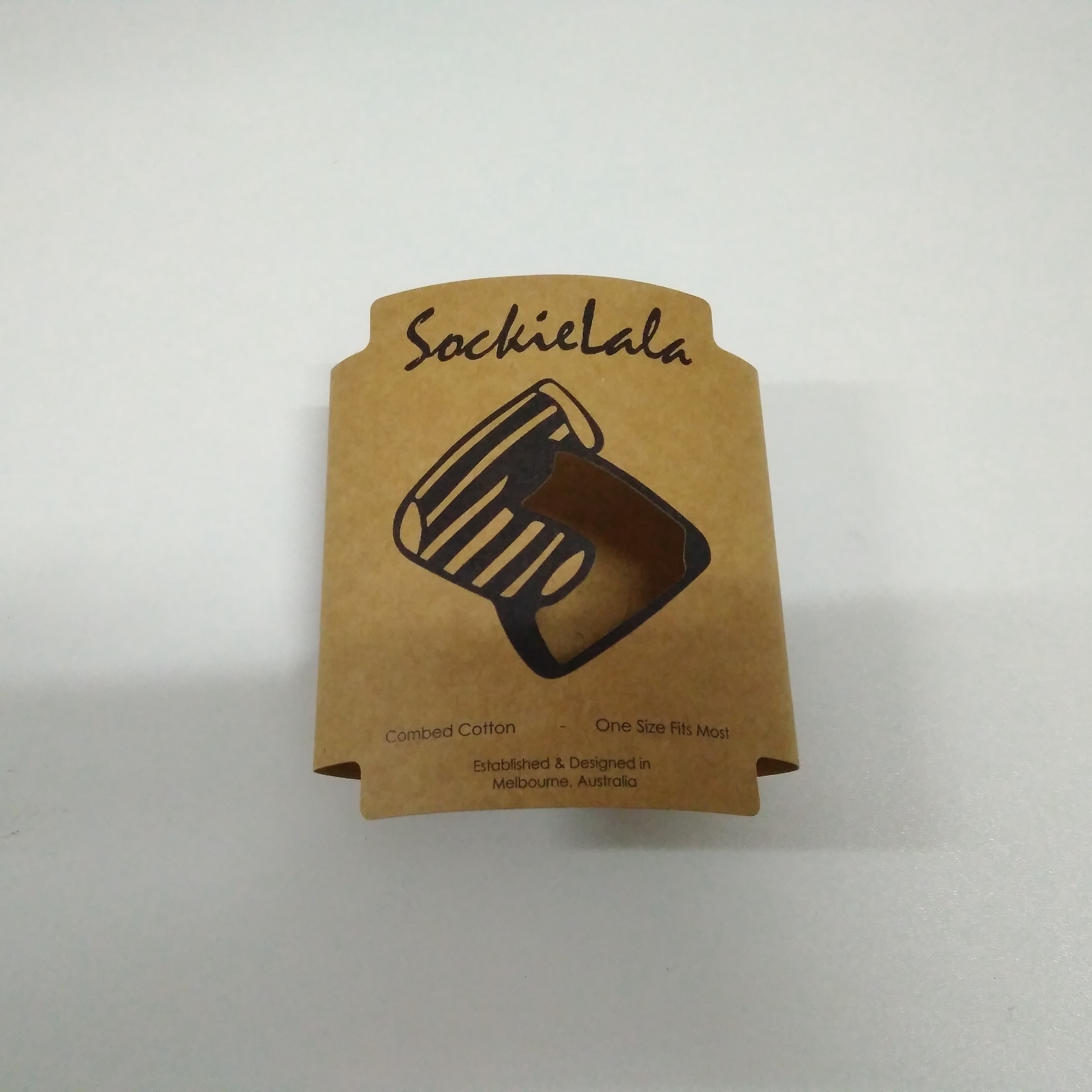 Custom order biodegradable kraft paper sock sleeve packaging