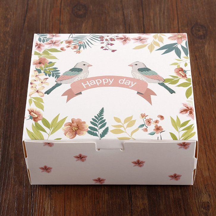 Customized logo printing recyclable paper packaging box for apple pie pastry Retail mochi packing boxes