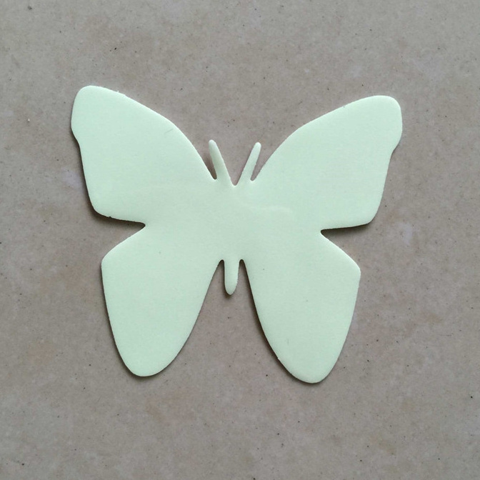 Custom die cut shaped green light luminous stickers Retail Maple leaf butterfly glow sticker in the dark