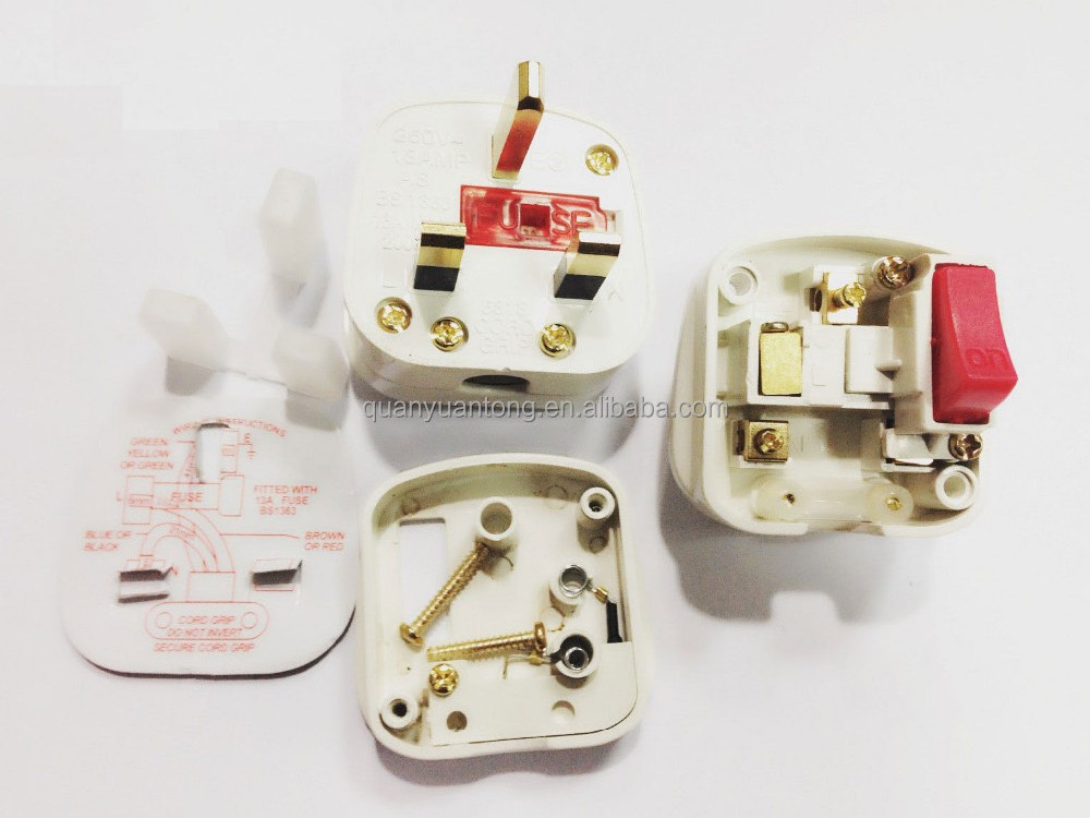 GW-7132 UK 3 Pin Switched Wire Plug with Fuse(13A 250V)