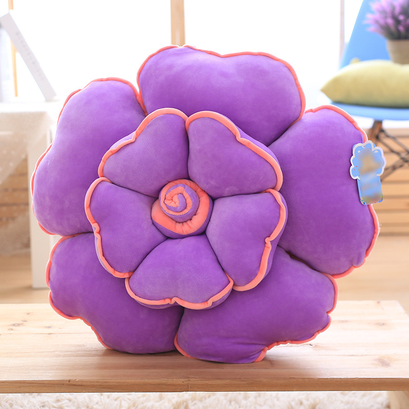 3D plush toy Beautiful rose flower shape sofa cushion stuffed pillow for Festival gift