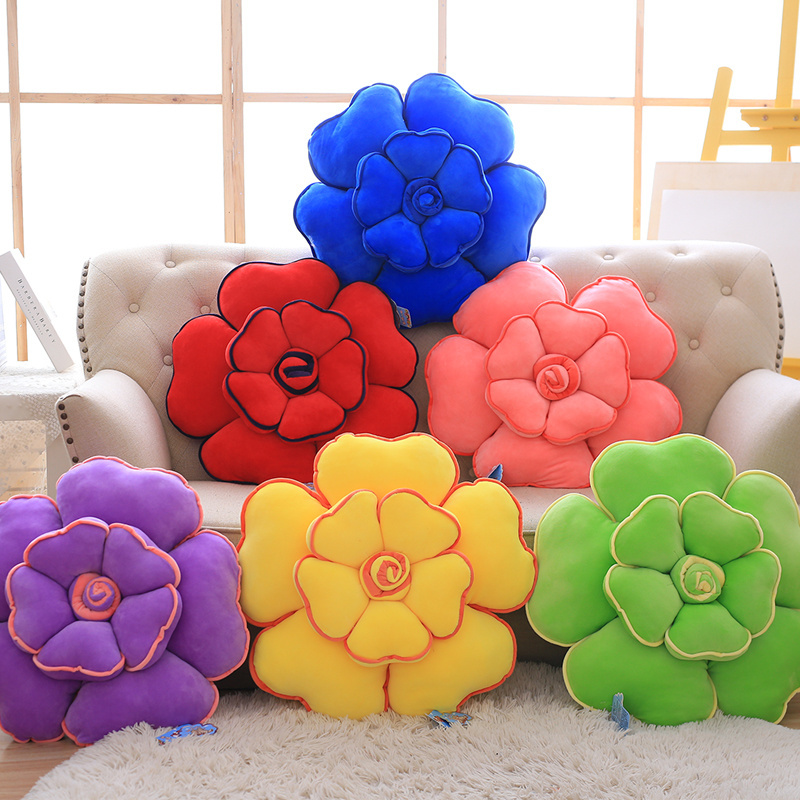 3D plush toy Beautiful rose flower shape sofa cushion stuffed pillow for Festival gift