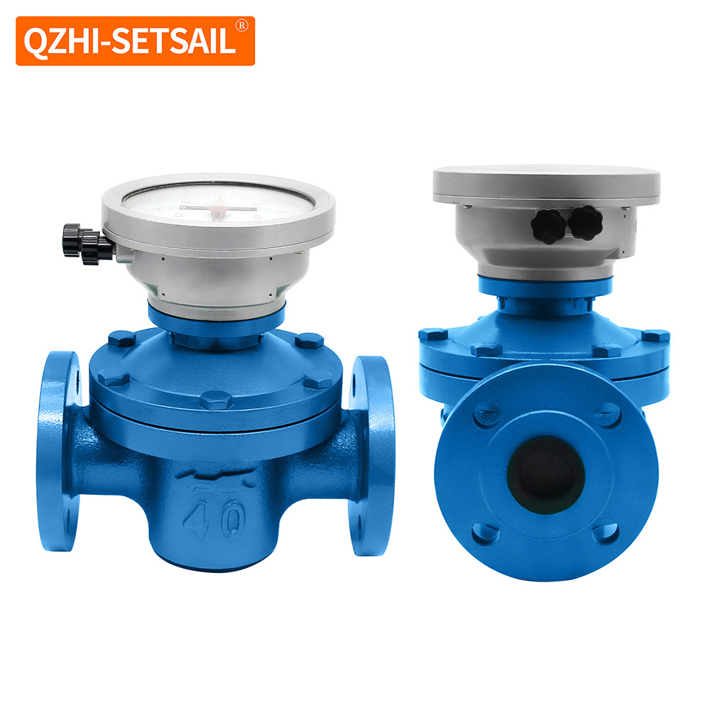 High precision diesel metering oval gear flow meter gasoline petroleum mechanical pointer display positive displacement flange