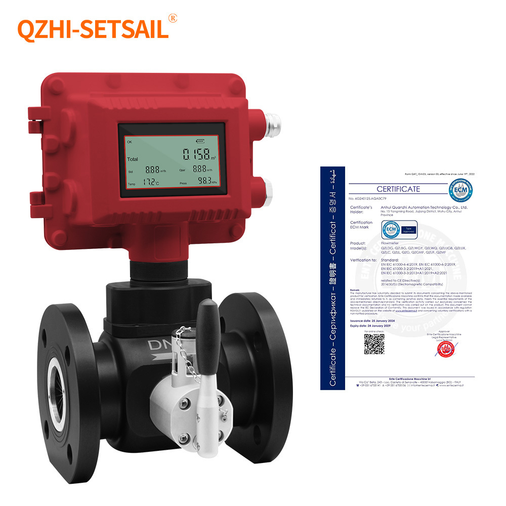 OEM High precision gas Turbine Flowmeter High quality gas flow meter Natural Gas LPG explosion-proof flow Sensor SS304 Low price