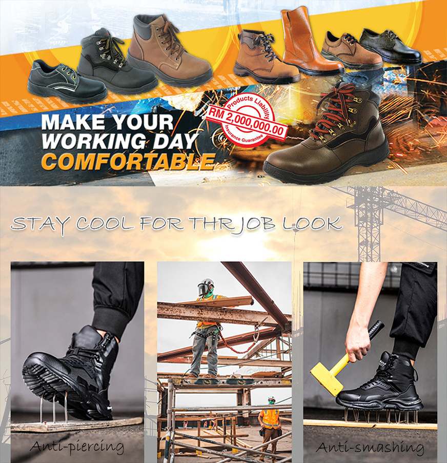 OEM ODM Construction Leather Sport Sepatu Steel Toe Jogger Waterproof Industrial Safety Work BootS Security Safety Shoes For Men