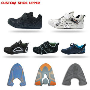 Custom Safety Waterproof Outdoor Fly Knit Leather Football Shoe Upper Material Sneaker Sport Running Semi Finish Vamp Shoe Upper