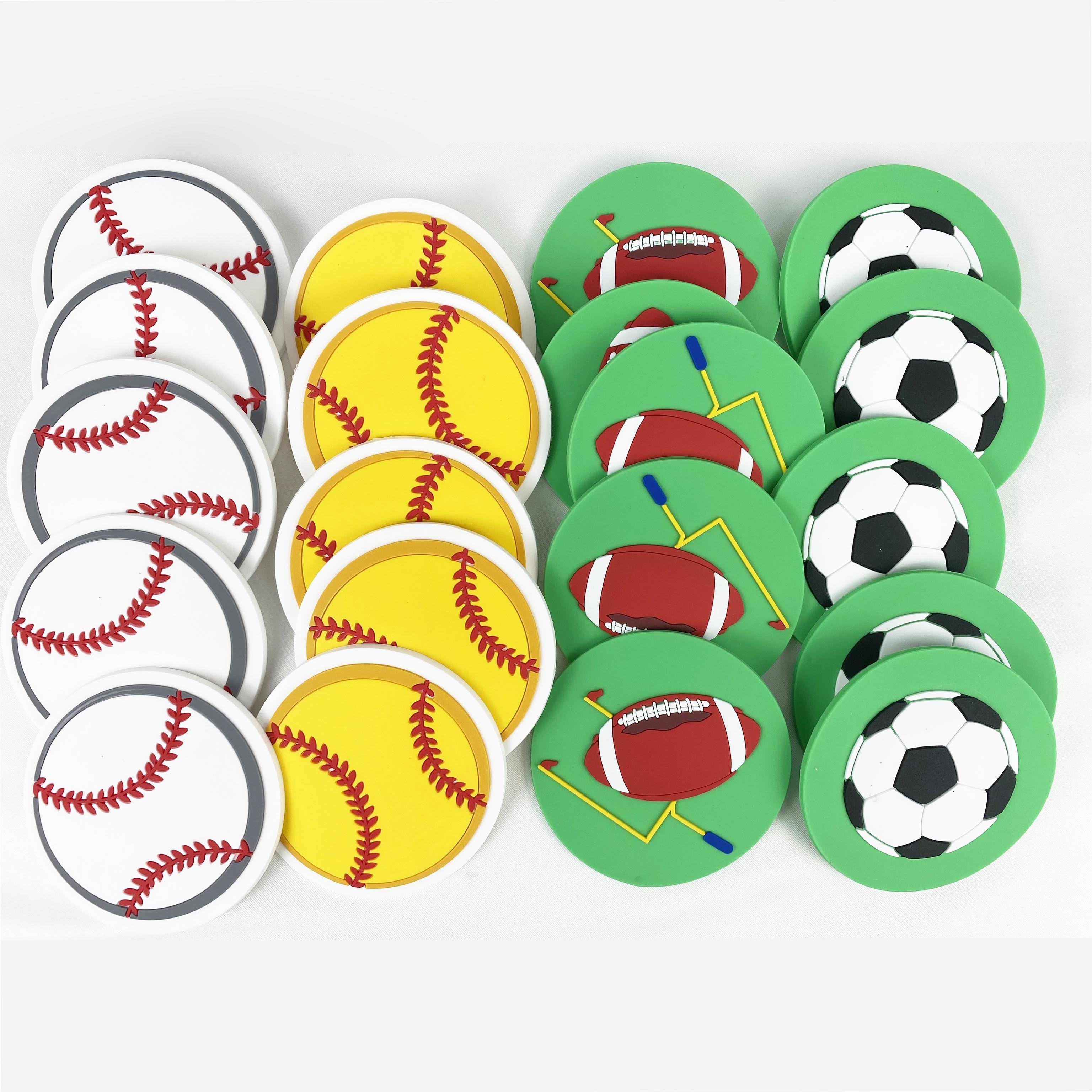 Wholesale stock tote bag bits custom logo softball baseball soccer silicone beach bogg bag charms accessories inserts