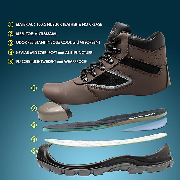 OEM ODM Construction Leather Sport Sepatu Steel Toe Jogger Waterproof Industrial Safety Work BootS Security Safety Shoes For Men