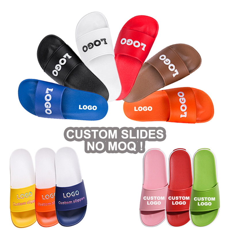 Plain Black Brand Customized Air Cushion Sandal Custom EVA PVC Slipper Designer Custom Logo Footwear Men Slides Sandal With Logo