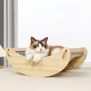 Pet Play Furniture Four Rest Seasons Pet Products Wood Swing Cat Cradle Bed Cat Hammock