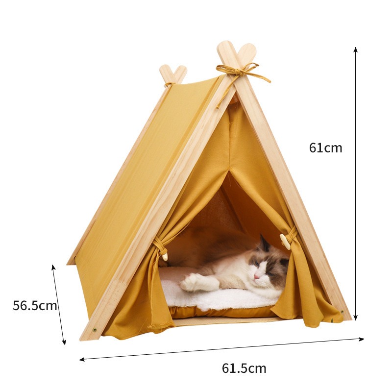 Pet Teepee Dog Cat Bed  Dog Tents Pet Houses with Cushion Portable Pet Tents for Small Dogs or Cats