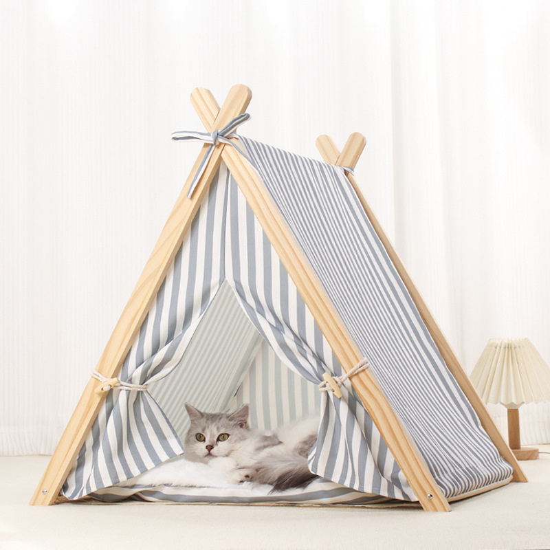 Pet Teepee Dog Cat Bed  Dog Tents Pet Houses with Cushion Portable Pet Tents for Small Dogs or Cats