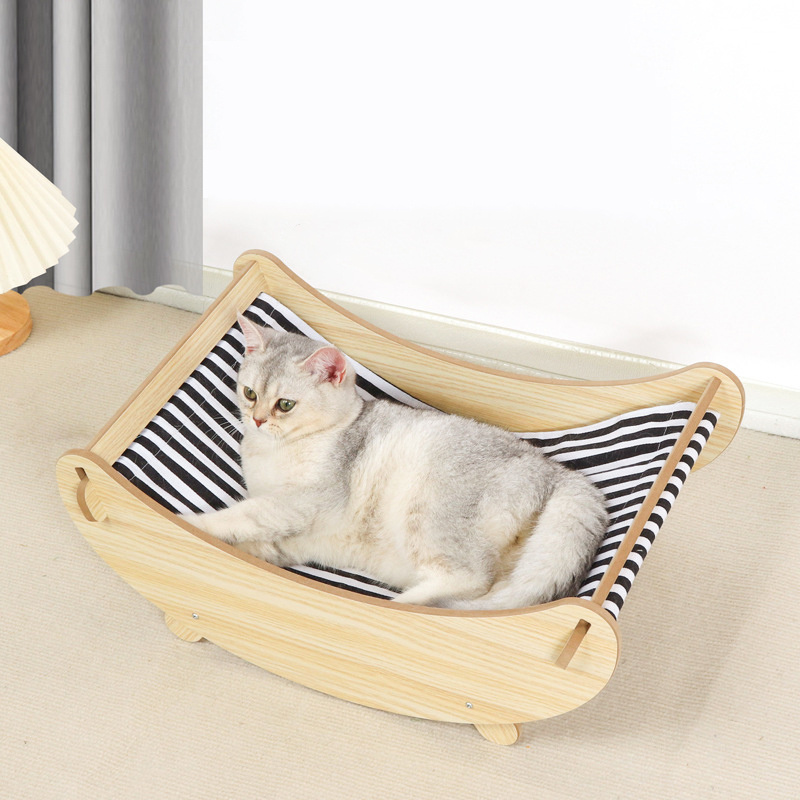 Pet Play Furniture Four Rest Seasons Pet Products Wood Swing Cat Cradle Bed Cat Hammock