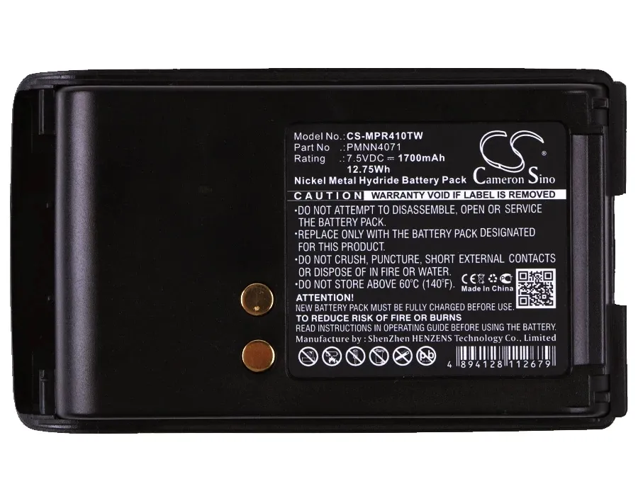 wholesale 7.2V 1600mAh NI-MH Two-Way Radio Battery Replacement for Motorola Mag One A8 A6 BPR40 PMNN4071