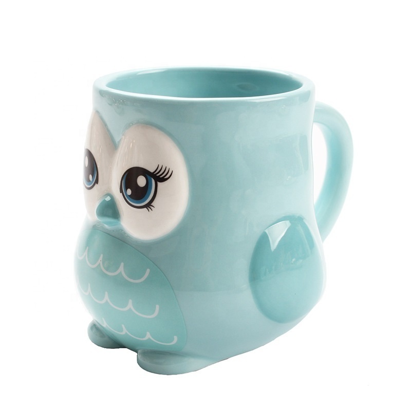 Custom Kawaii Animal Unicorn Lama Panda Cat Owl Coffee Mug Porcelain Creative Kids Drinking Cup 3D Animal Mugs For Kids