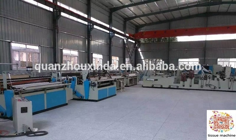 Toilet paper roll rewinding equipment